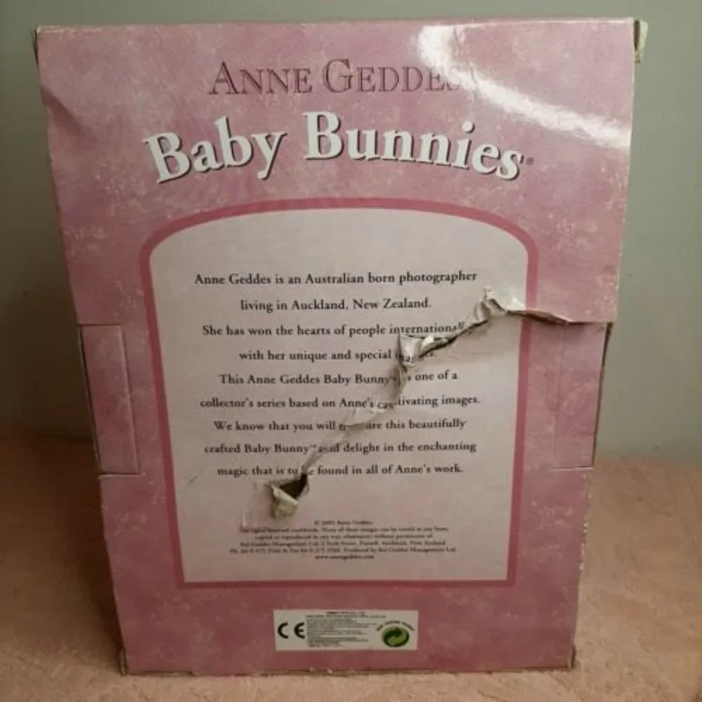 2005 Anne Geddes Baby Bunnies Bean Filled Bunny Rabbit Baby Brown Eyes